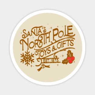 Santa's North Pole Toys and Gifts Est.1873 white ver Magnet